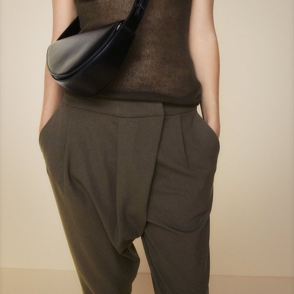 ZARA M (L) Khaki Wrap Pants ZW COLLECTION 1749/242 $69.90 - Picture 11 of 13